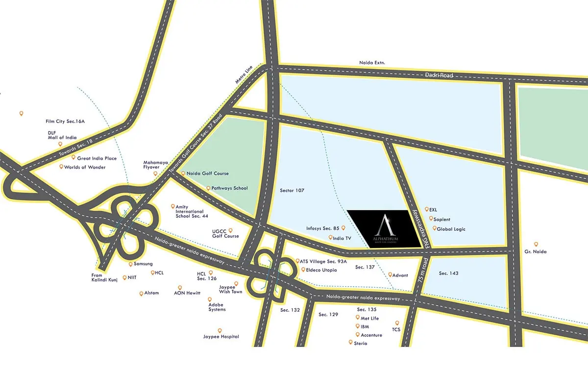 Bhutani Alphathum Location